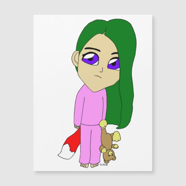 Chibi Foxy Girl Magnetkarte (Vorderseite)