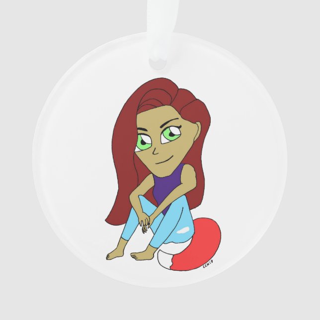 Chibi Foxy Girl Ornament (Vorderseite)