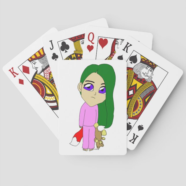 Chibi-Fuchsmädchen Spielkarten (Rückseite)