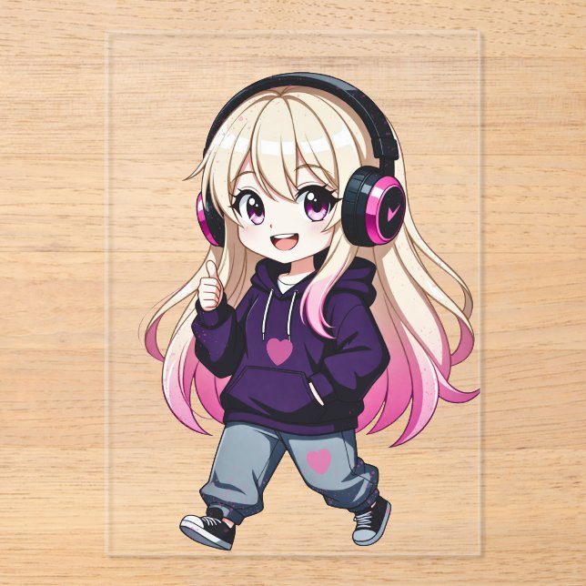 Chibi Funny Acryleinladungen (Vorderseite)