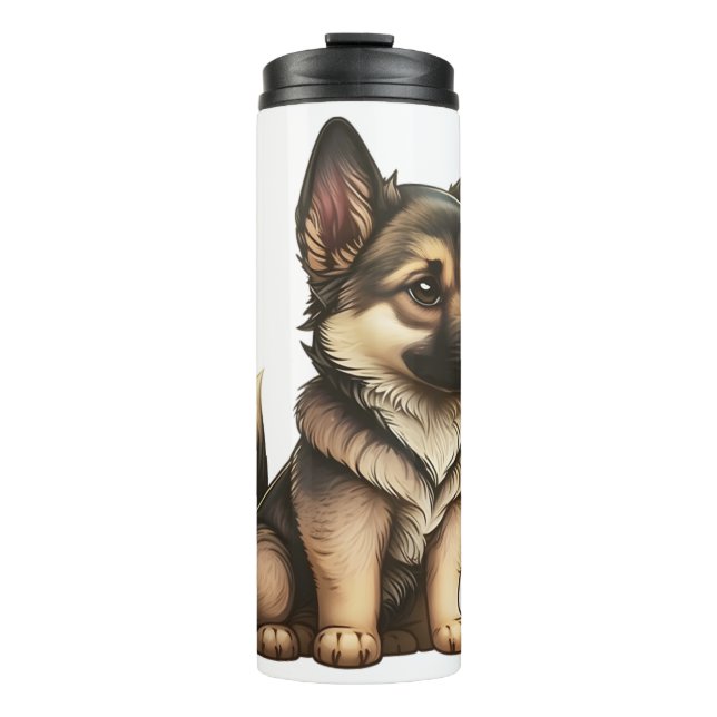 Chibi German Shepherd Thermosbecher (Vorderseite)