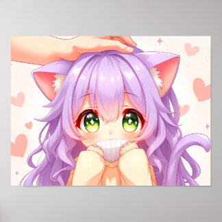 Chibi Girl Niedlich Portrait Poster