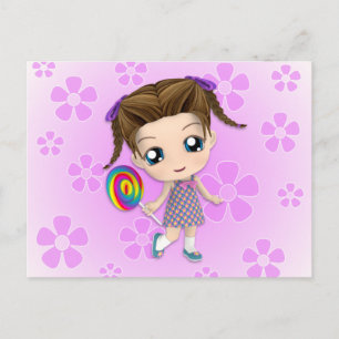Chibi Girl Postcard Postkarte