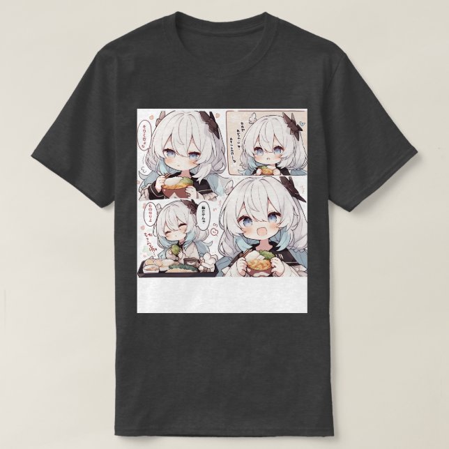 Chibi Girl versucht zu essen T-Shirt (Design vorne)