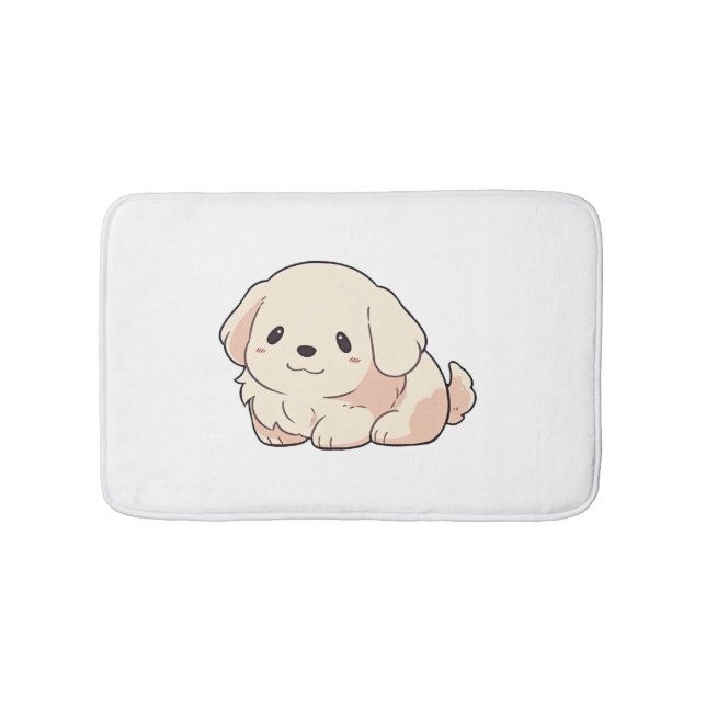 Chibi Golden Retriever Welppy Badematte (Vorderseite)