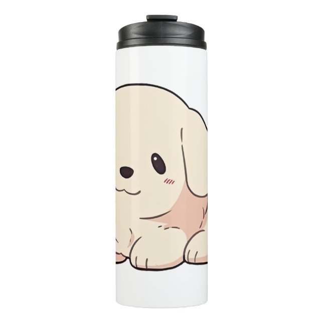 Chibi Golden Retriever Welppy Thermosbecher (Vorderseite)