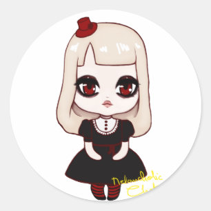 Chibi goth loli runder aufkleber