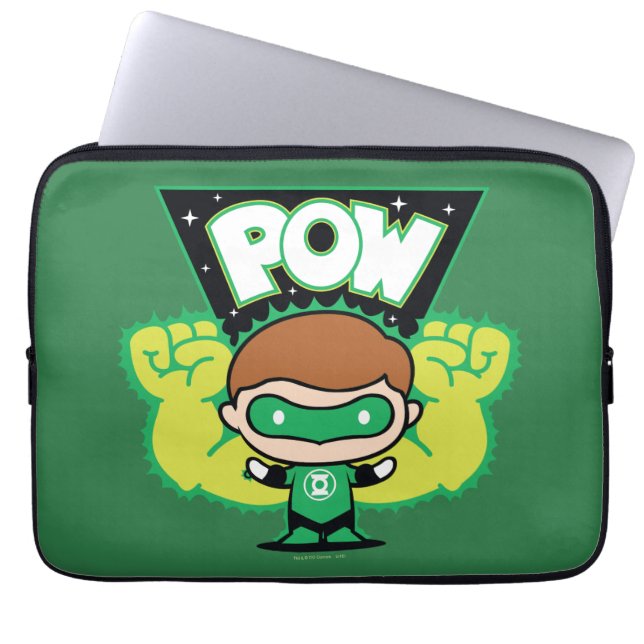 Chibi Green Lantern bilden Riesenfisten Laptopschutzhülle (Vorderseite)