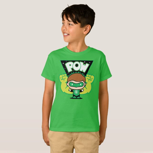 Chibi Green Lantern bilden Riesenfisten T-Shirt (Vorne ganz)