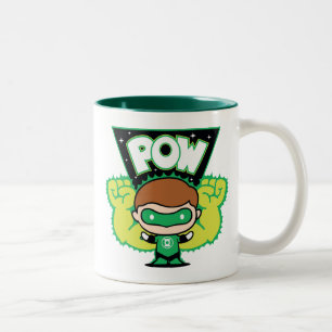 Chibi Green Lantern bildet riesige Fäuste Zweifarbige Tasse
