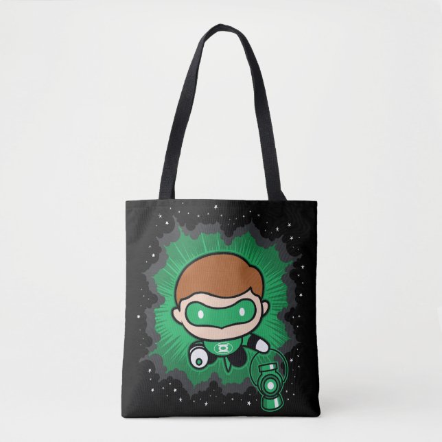 Chibi Green Lantern fliegen durch den Weltraum (Vorderseite)