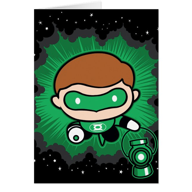 Chibi Green Lantern fliegen durch den Weltraum (Vorne)