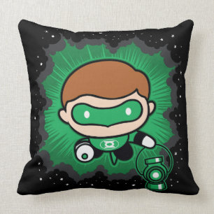 Chibi Green Lantern fliegen durch den Weltraum Kissen