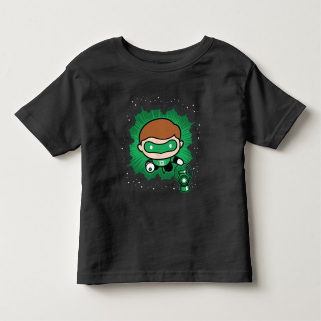 Chibi Green Lantern fliegen durch den Weltraum Kleinkind T-shirt (Vorderseite)