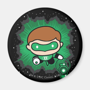 Chibi Green Lantern fliegen durch den Weltraum Magnet