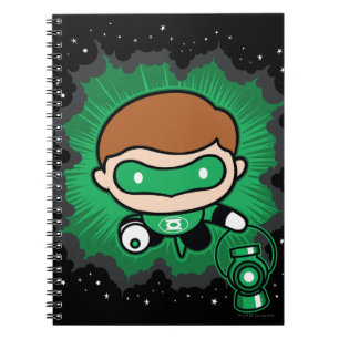 Chibi Green Lantern fliegen durch den Weltraum Notizblock