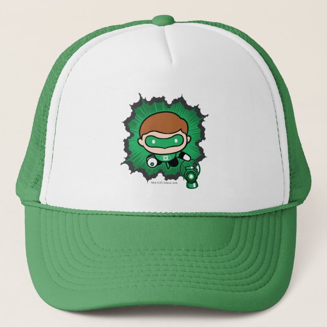 Chibi Green Lantern fliegen durch den Weltraum Truckerkappe (Vorderseite)
