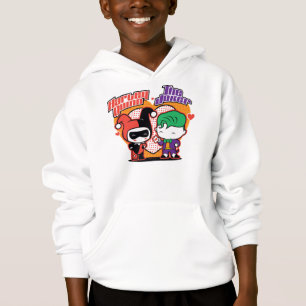 Chibi Harley Quinn & Chibi Joker Hearts Hoodie