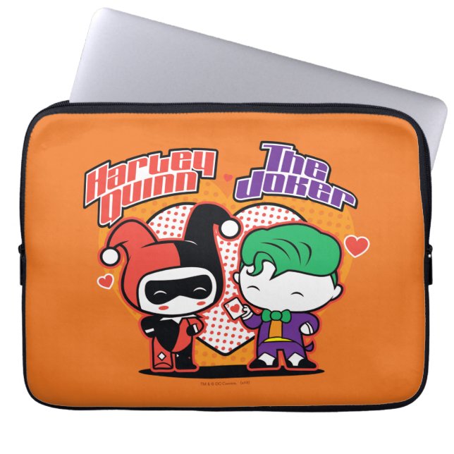 Chibi Harley Quinn & Chibi Joker Hearts Laptopschutzhülle (Vorderseite)