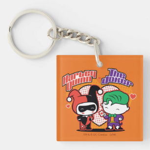 Chibi Harley Quinn & Chibi Joker Hearts Schlüsselanhänger