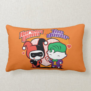 Chibi Harley Quinn & Chibi Joker Herzen Lendenkissen