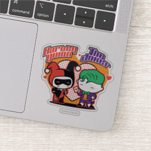 Chibi Harley Quinn & Chibi Joker Herzlich Willkomm Aufkleber