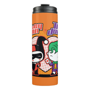 Chibi Harley Quinn & Chibi Joker Herzlich Willkomm Thermosbecher