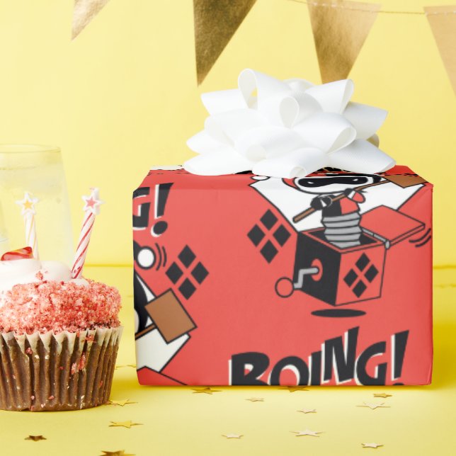 Chibi Harley-Quinn-in-A-Box mit Hammer Geschenkpapier (Geburtstagsparty)