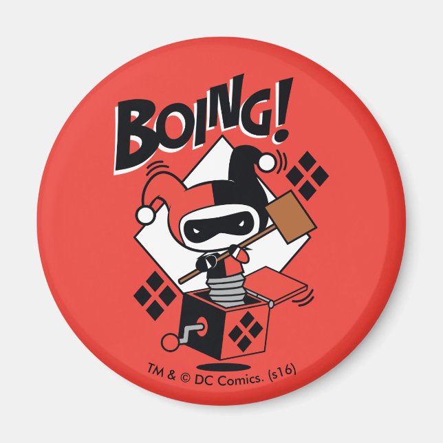 Chibi Harley-Quinn-in-A-Box mit Hammer Magnet (Vorne)