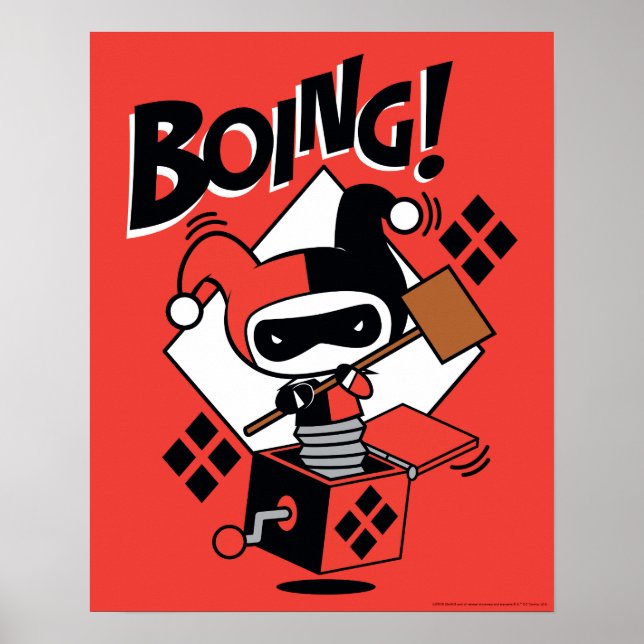 Chibi Harley-Quinn-in-A-Box mit Hammer Poster (Vorne)