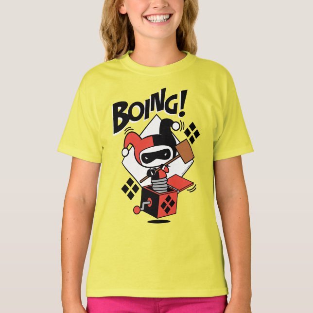 Chibi Harley-Quinn-in-A-Box mit Hammer T-Shirt (Vorderseite)