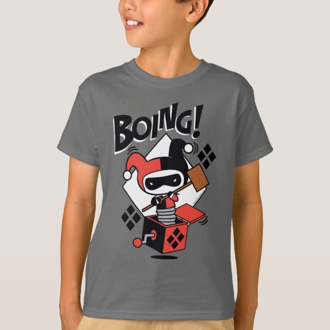Chibi Harley-Quinn-in-A-Box mit Hammer T-Shirt (Vorderseite)