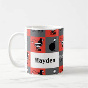 Chibi Harley Quinn Schachbrett Pattern Kaffeetasse