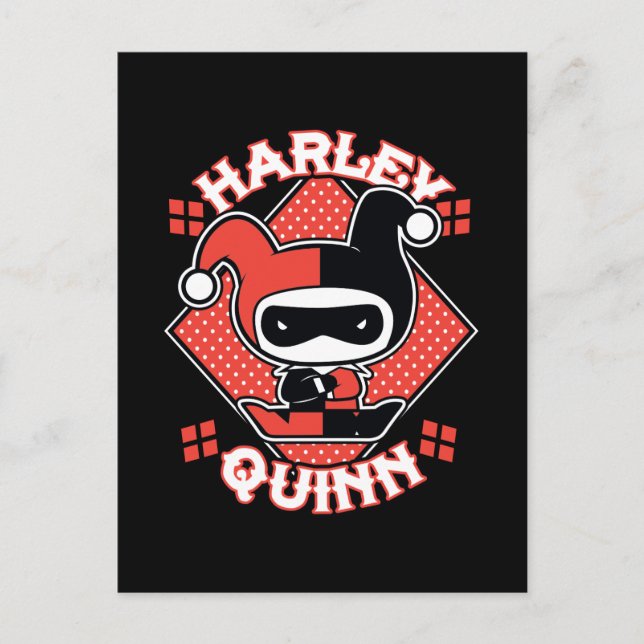 Chibi Harley Quinn Splits Postkarte (Vorderseite)