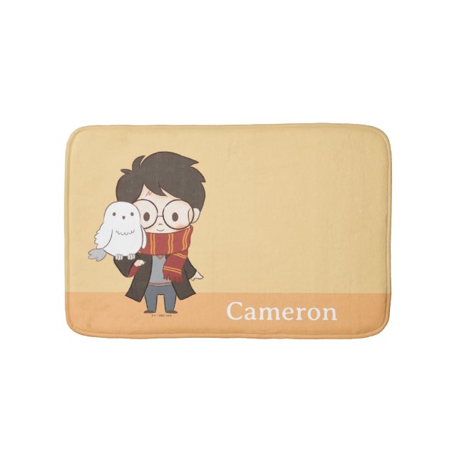 Chibi HARRY POTTER™ & Hedwig Badematte (Vorderseite)