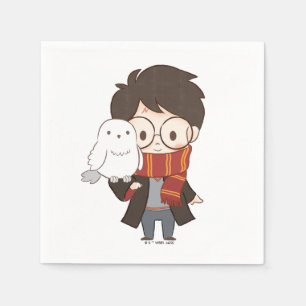 Chibi HARRY POTTER™ & Hedwig Serviette