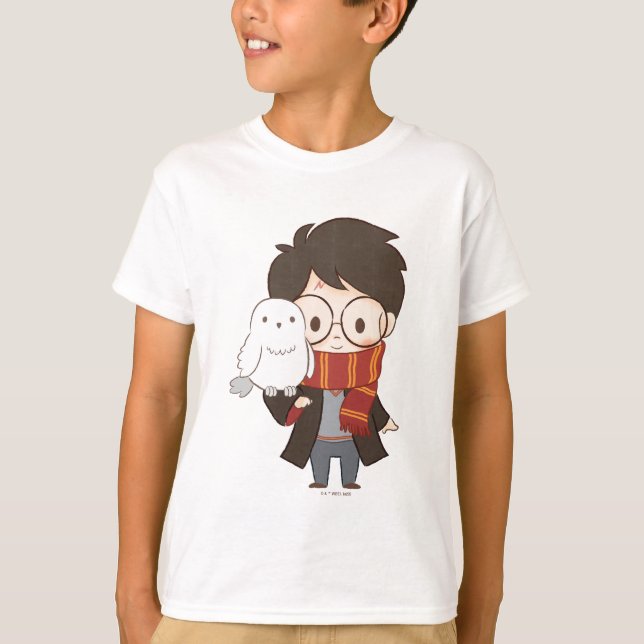 Chibi HARRY POTTER™ & Hedwig T-Shirt (Vorderseite)
