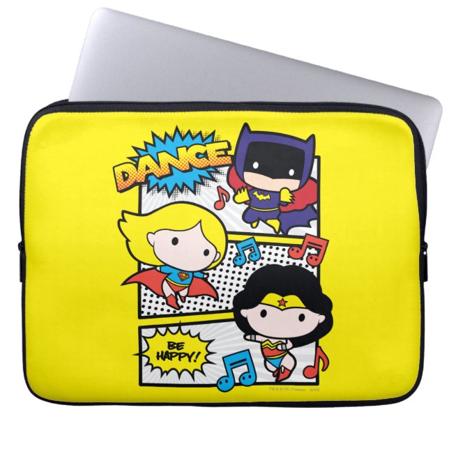 Chibi-Helden tanzen Laptopschutzhülle (Vorderseite)