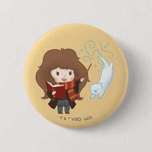 Chibi Hermione Granger Patronus Button
