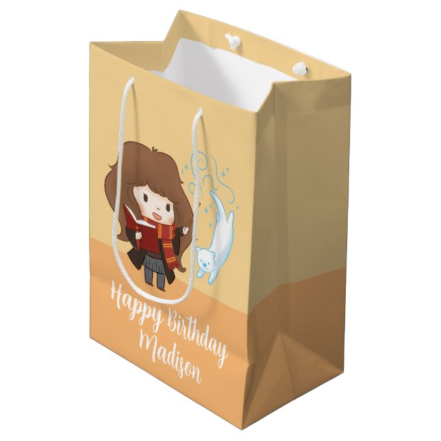 Chibi Hermione Granger Patronus Mittlere Geschenktüte (Vorderseite Schrägansicht)