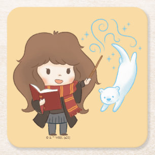 Chibi Hermione Granger Patronus Rechteckiger Pappuntersetzer