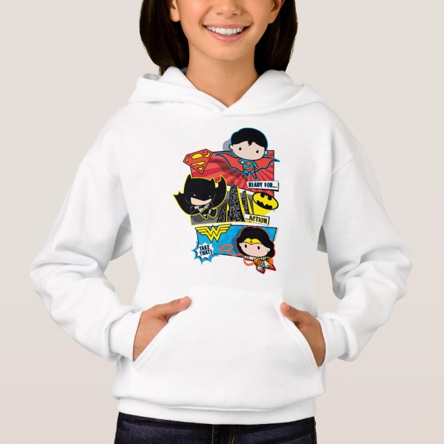 Chibi Heroes bereit zum Handeln! Hoodie (Vorderseite)