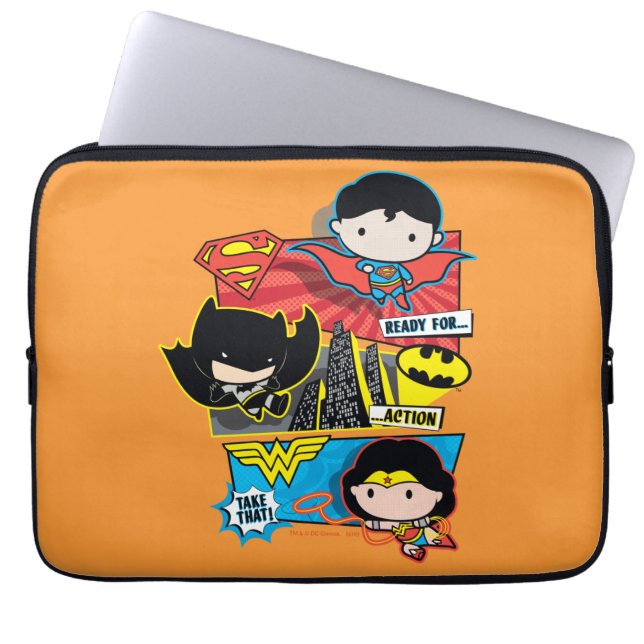 Chibi Heroes bereit zum Handeln! Laptopschutzhülle (Vorderseite)
