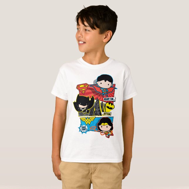 Chibi Heroes bereit zum Handeln! T-Shirt (Vorne ganz)