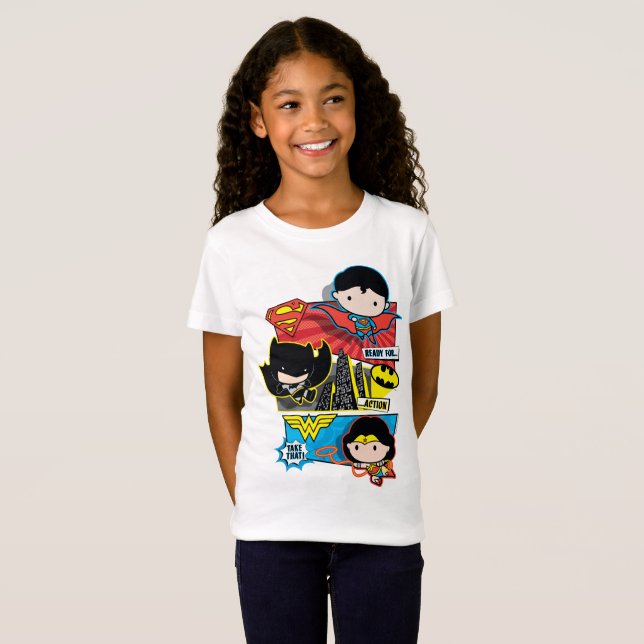 Chibi Heroes bereit zum Handeln! T-Shirt (Vorne ganz)