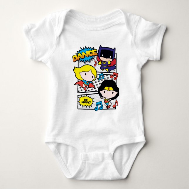 Chibi Heroes Tancing Baby Strampler (Vorderseite)