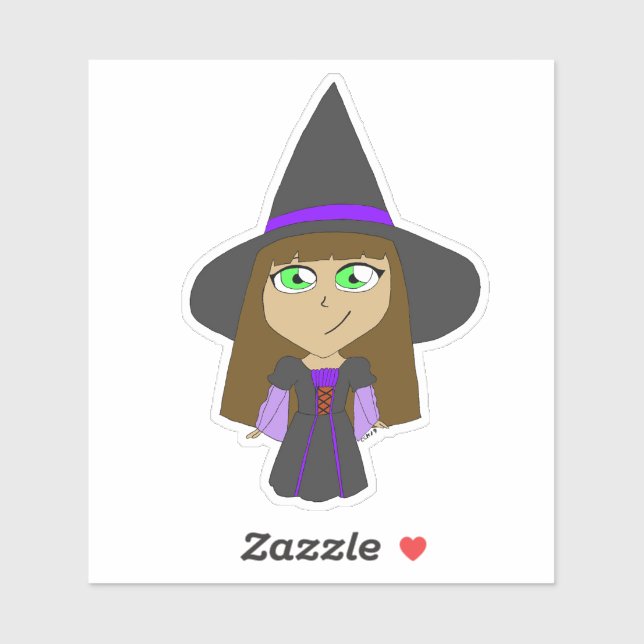 Chibi-Hexe Aufkleber (Blatt)