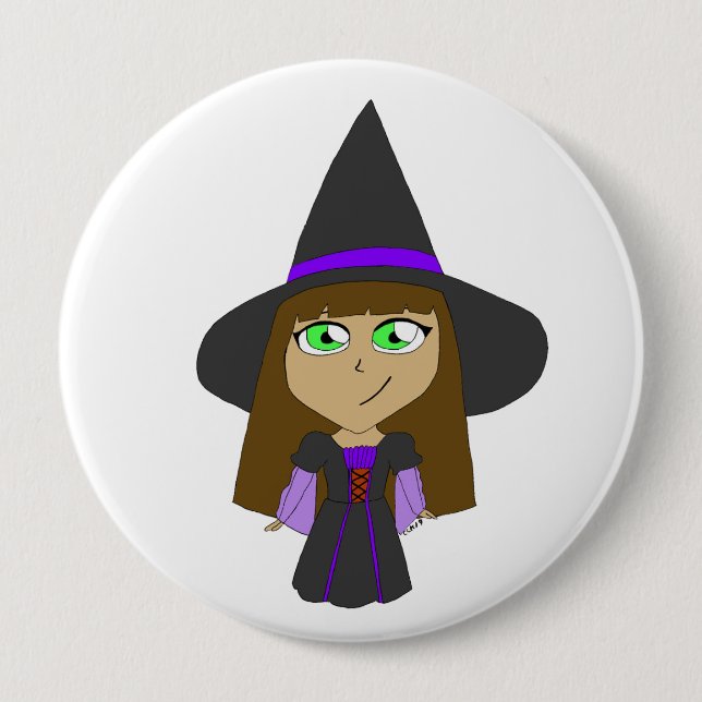 Chibi-Hexe Button (Vorderseite)