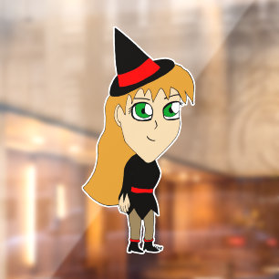 Chibi-Hexe Fensteraufkleber