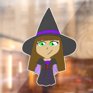 Chibi-Hexe Fensteraufkleber